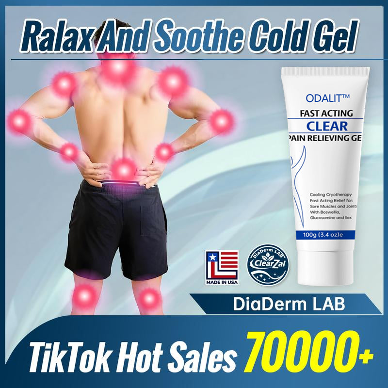 ODALIT™ 💪Soothing Cooling Gel – Menthol & Frankincense Formula for Muscle Tension Relief, Relaxation for Waist, Legs, Knees, Shoulders & Neck – Ideal for Post-Sports Fatigue