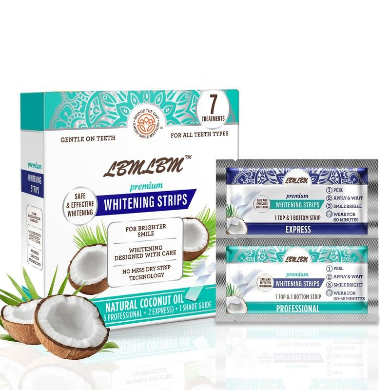 🥇 LBMLBM™ 7-Day Teeth Whitening Strips | Non-Slip Dry Strip Technology - Gentle, Fast Whitening for a Brighter, Confident Smile