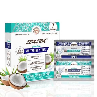 🥇 LBMLBM™ 7-Day Teeth Whitening Strips | Non-Slip Dry Strip Technology - Gentle, Fast Whitening for a Brighter, Confident Smile