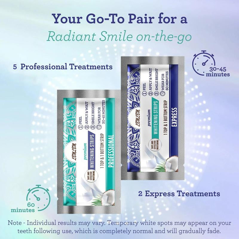 🥇 LBMLBM™ 7-Day Teeth Whitening Strips | Non-Slip Dry Strip Technology - Gentle, Fast Whitening for a Brighter, Confident Smile