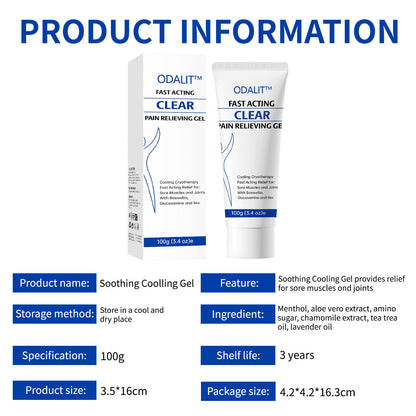 ODALIT™ 💪Soothing Cooling Gel – Menthol & Frankincense Formula for Muscle Tension Relief, Relaxation for Waist, Legs, Knees, Shoulders & Neck – Ideal for Post-Sports Fatigue