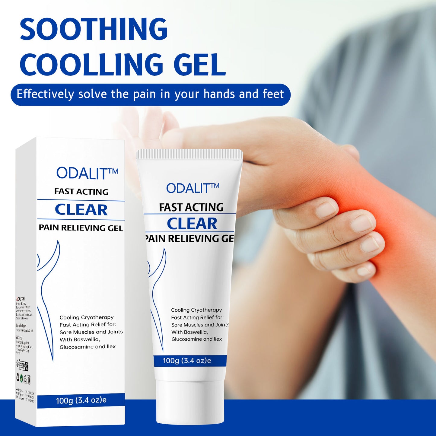 ODALIT™ 💪Soothing Cooling Gel – Menthol & Frankincense Formula for Muscle Tension Relief, Relaxation for Waist, Legs, Knees, Shoulders & Neck – Ideal for Post-Sports Fatigue