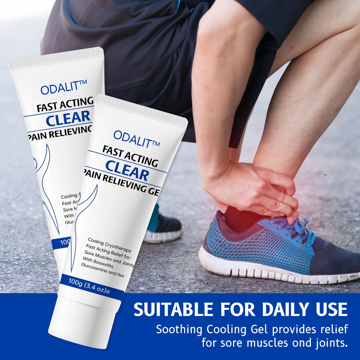 ODALIT™ 💪Soothing Cooling Gel – Menthol & Frankincense Formula for Muscle Tension Relief, Relaxation for Waist, Legs, Knees, Shoulders & Neck – Ideal for Post-Sports Fatigue